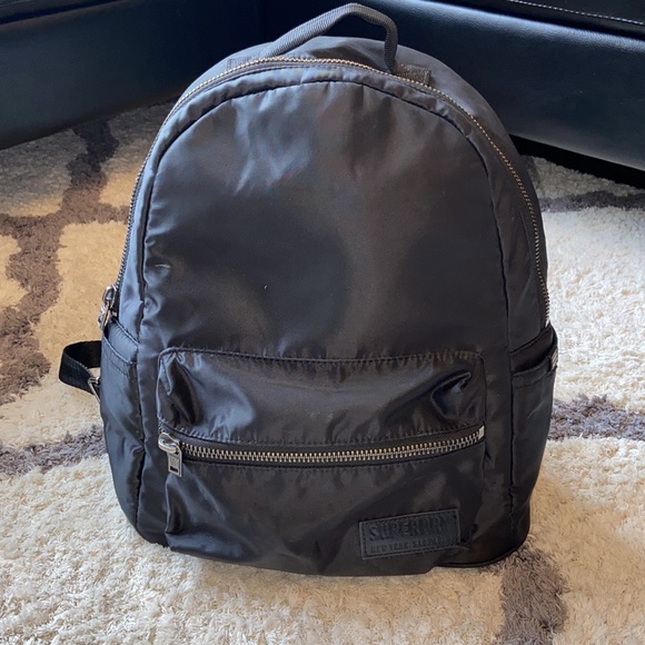 Superdry black nylon polyester bag backpack - Picture 1 of 8